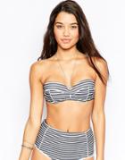 South Beach Stripe Balconette Bikini Top - Stripe Print