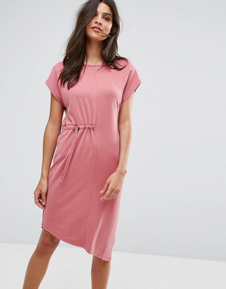 Warehouse Asymmetric Hem T-shirt Dress - Pink