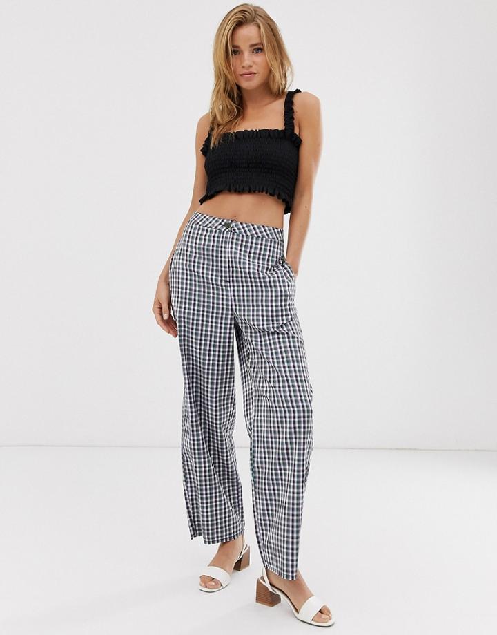 Asos Design Casual Gingham Straight Leg Pants - Multi