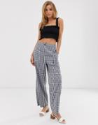 Asos Design Casual Gingham Straight Leg Pants - Multi
