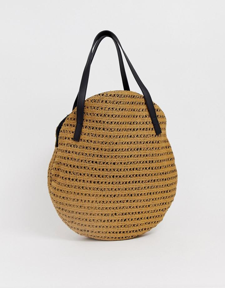 Vero Moda Straw Circle Tote Bag - Brown