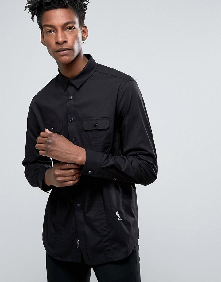 Religion Smart Military Slim Shirt - Black