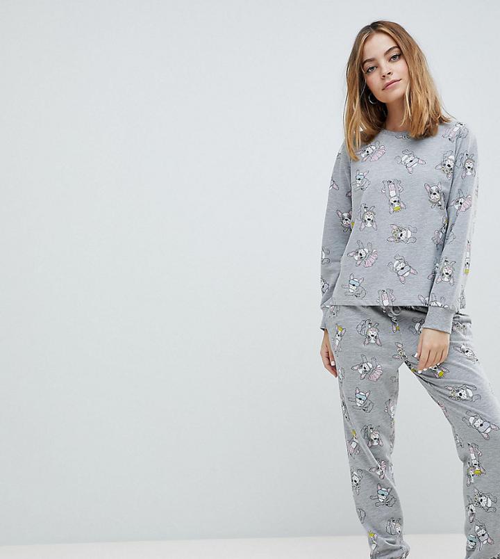 Asos Design Petite Lounge Frenchie Jogger - Gray