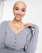 Abercrombie & Fitch Logo Henley Top In Blue-blues