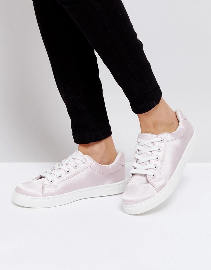 Truffle Collection Satin Sneakers - Pink