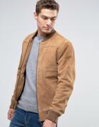 Esprit Suede Bomber Jacket - Tan