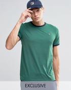 Fila Vintage Ringer T-shirt With Small Logo - Green