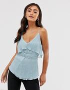 Asos Design Pleated Wrap Cami-no Color