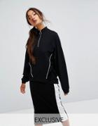 Monki Zip Detail Sweatshirt - Black