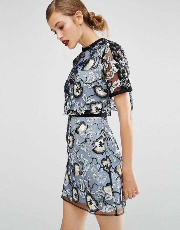 Self Portrait Florentine Mini Dress - Blue
