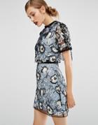 Self Portrait Florentine Mini Dress - Blue