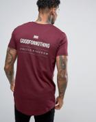 Good For Nothing T-shirt In Burgundy With Back Print - Red