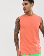 Asos Design Organic Tank Tank In Coral-orange