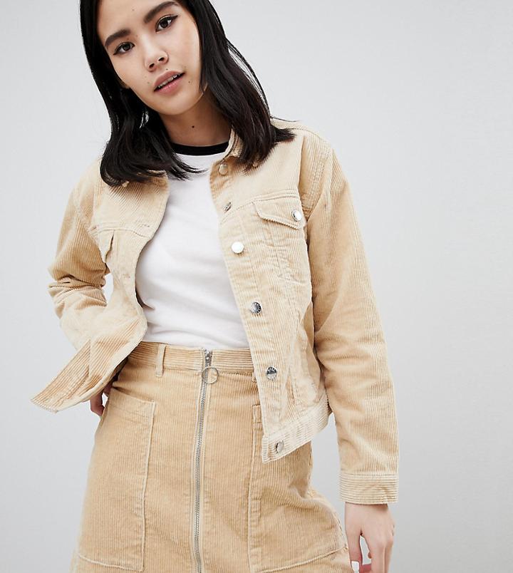 Monki Cord Trucker Jacket-beige