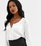 Mango Dobby Detail Blouse In Off White