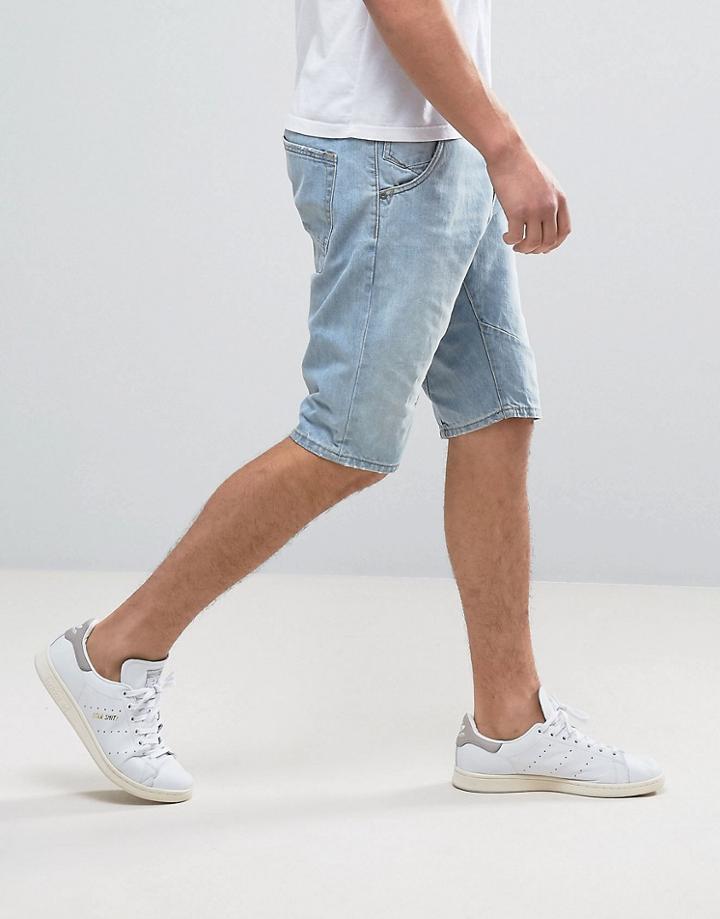 Jack & Jones Intelligence Denim Shorts In Engineered Fit - Blue