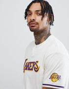 Mitchell & Ness Nba Lakers Retro T-shirt In Cream - White