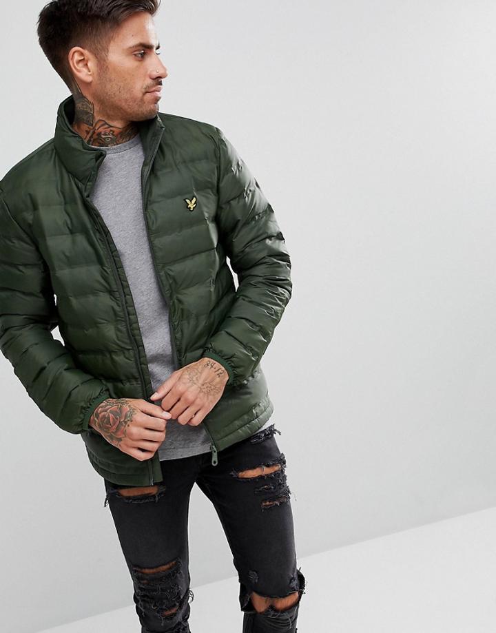Lyle & Scott Wadded Jacket In Green - Green