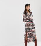 Stradivarius Maxi Shirt Dress In Tie Dye-multi