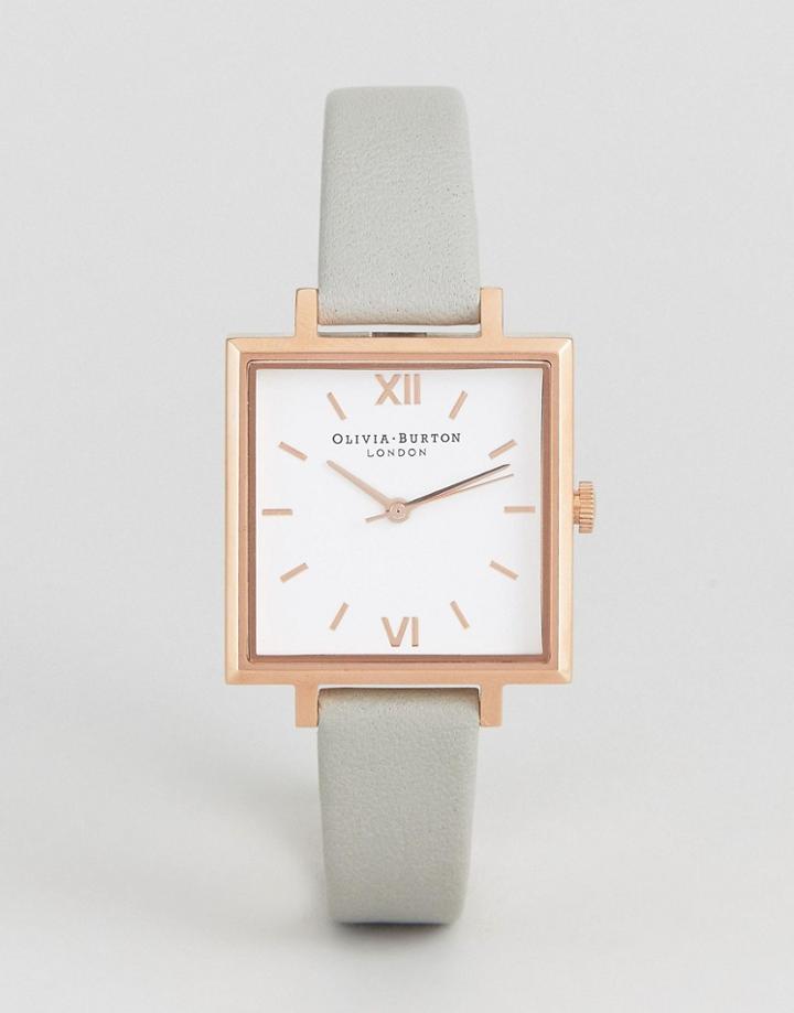 Olivia Burton Large Gray Square Dial Watch - Gray