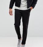 Selected Homme Tall Tapered Cropped Jersey Pants - Black