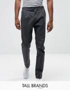 Selected Homme Tall Tapered Fit Pant With Pleat Detail - Gray