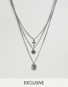 Reclaimed Vintage Inspired Necklace With Charms In Silver Exclusive At Asos - Silver
