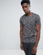 Lindbergh Space Dye T-shirt In Black - Black