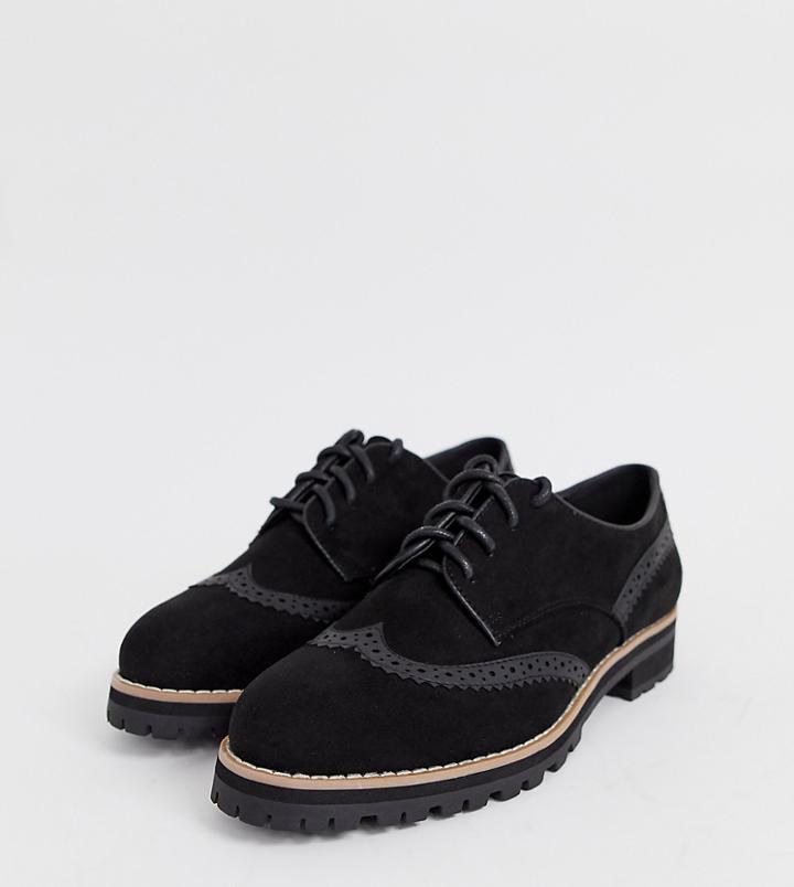 New Look Lace Up Brogue In Black