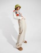 Asos Design Low Rise Relaxed Dad Jeans In Cream Corduroy-white