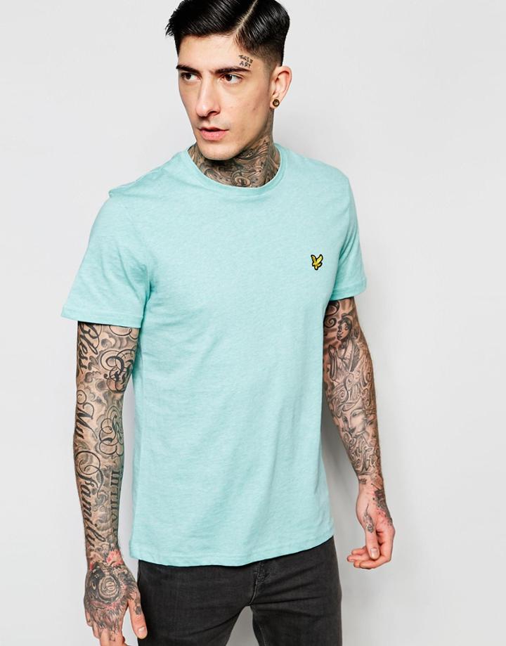 Lyle & Scott T-shirt With Eagle Logo In Mint Marl - Mint
