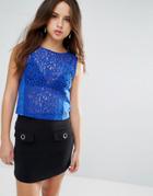 Louche Allie Crochet Top - Blue