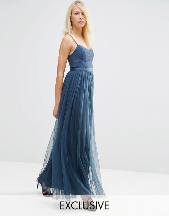 Needle & Thread Giselle Ballet Maxi Dress - Bleach Indigo