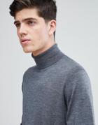 Mango Man Roll Neck Wool Sweater In Gray - Gray