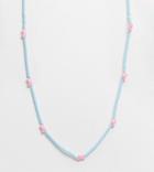 Asos Design Curve Necklace With Butterfly Beads-multi