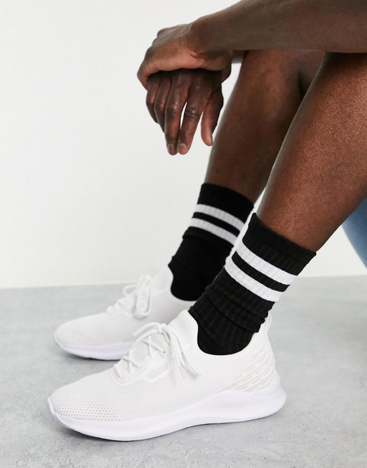 London Rebel X Knitted Runner Sneakers In White