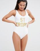 Missguided St Tropez Swimsuit - White