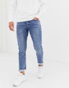 Only & Sons Slim Fit Stretch Jeans In Light Wash - Blue