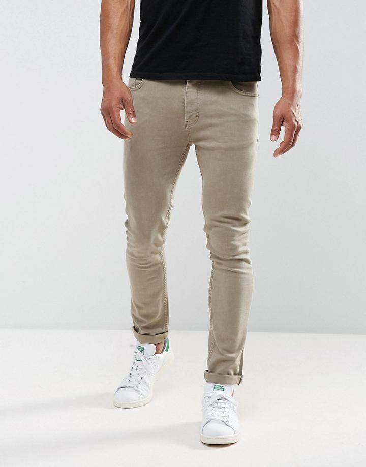 Just Junkies Skinny Jeans In Tan - Brown