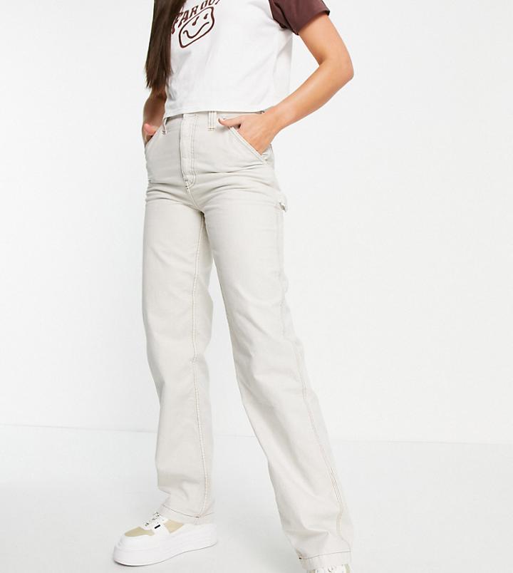 Asos Design Tall Minimal Cargo Pants In Stone-neutral