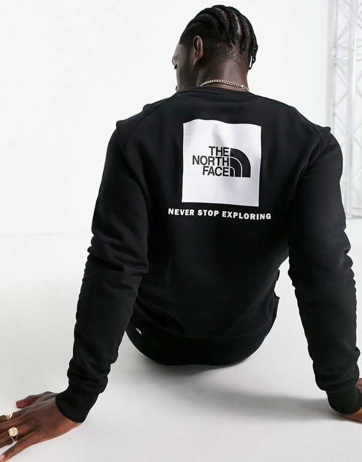 The North Face Raglan Red Box Sweatshirt In Black
