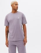New Look Oversized T-shirt With Peace Sign Embroidery In Purple