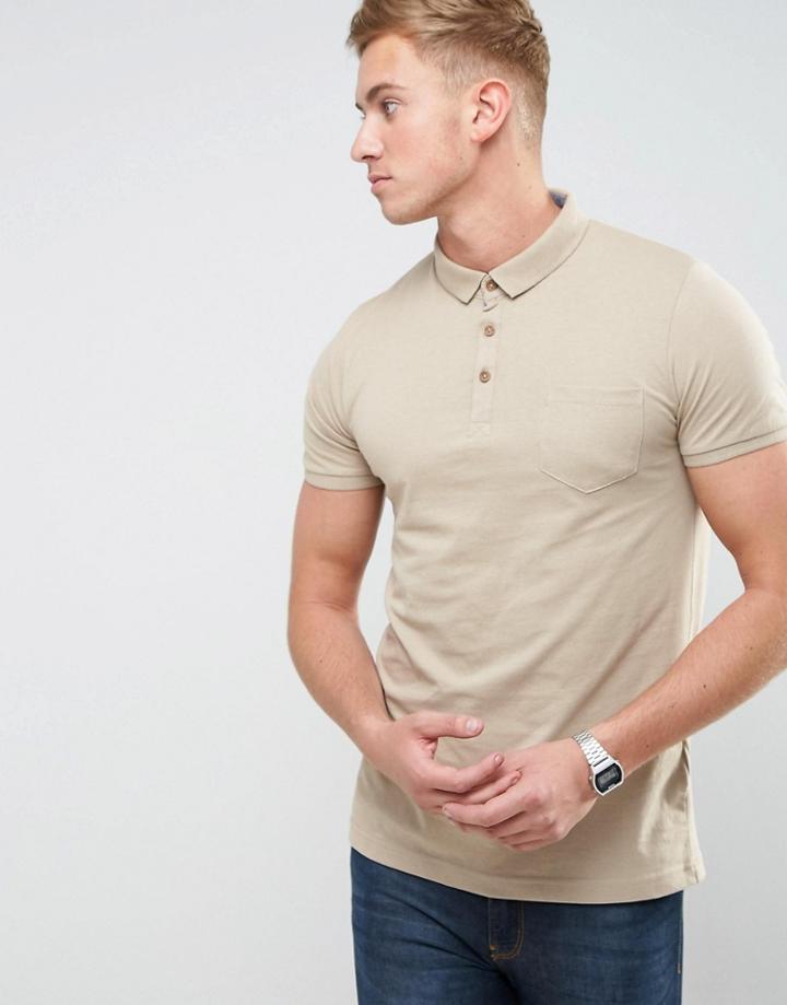 Brave Soul Short Sleeve Polo With Pocket - Gray