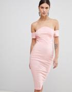 Vesper Bardot Pencil Dress - Pink
