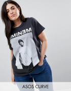Asos Curve T-shirt With Eminem Print - Black