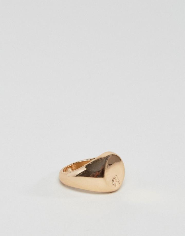 Chained & Able Logo Sovereign Pinky Ring In Gold - Gold