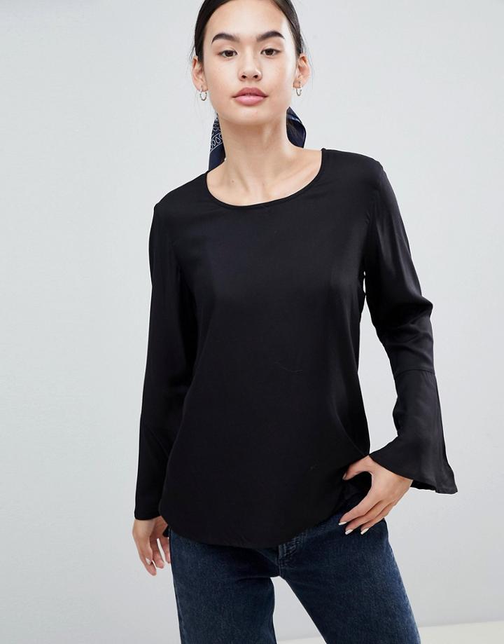 Only Vera Bell Sleeve Blouse - Black