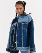 Jaded London Oversized Patchwork Denim Jacket Two-piece