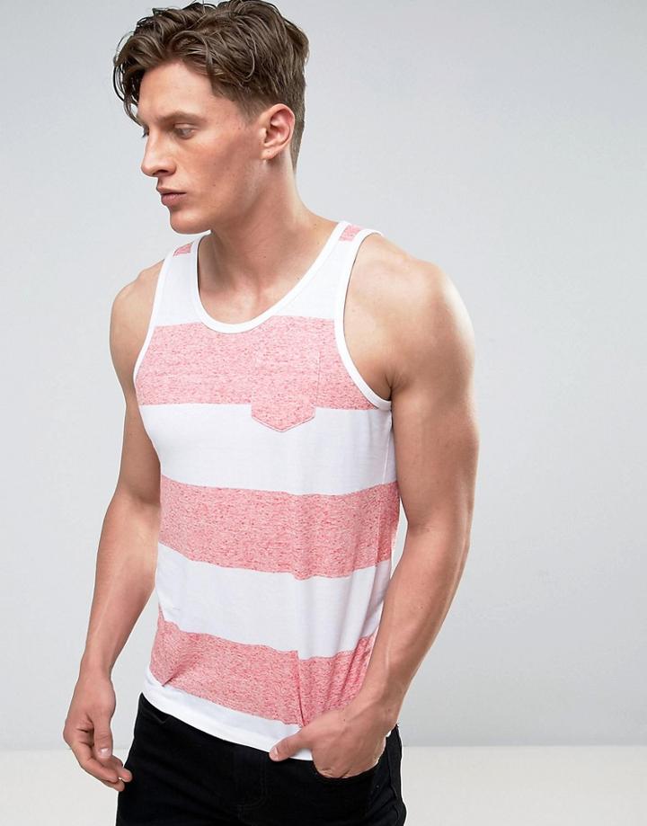 Brave Soul Reverse Stripe Tank - Red