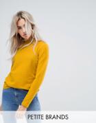 Noisy May Petite High Neck Sweater - Yellow